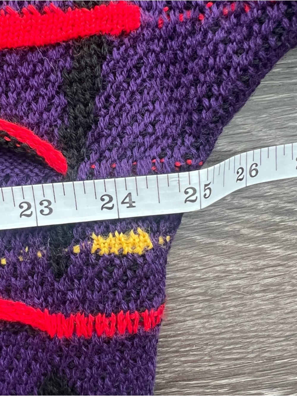 Authentic Vintage COOGI Australia 3D Knit Sweater - Purple & Black Abstract - Picture 7 of 9
